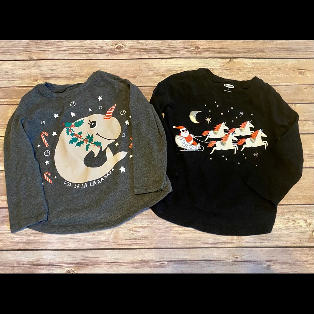 Old Navy Christmas long sleeve shirts. 2T